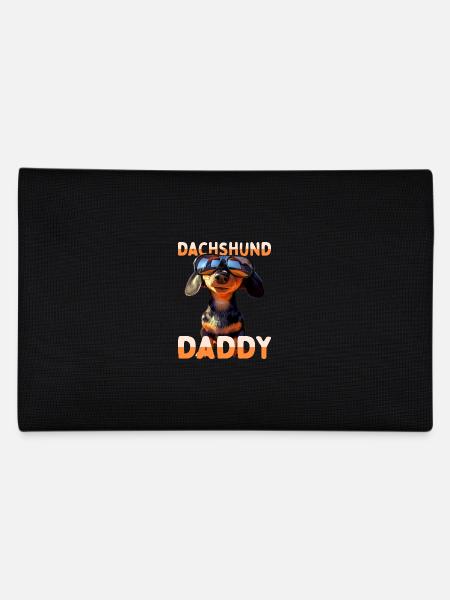 Dachshund Daddy Dackel Dad Wiener Papa Vatertag - Federtasche - Schwarz - Hinten