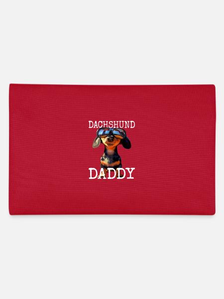 Dachshund Daddy Dackel Dad Wiener Papa Vatertag - Federtasche - Rot - Hinten