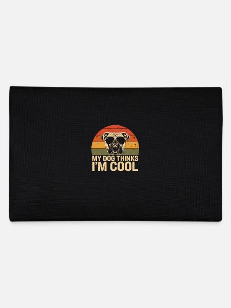 Bulldog my dog thinks I'm cool - Pencil Case - black - Back