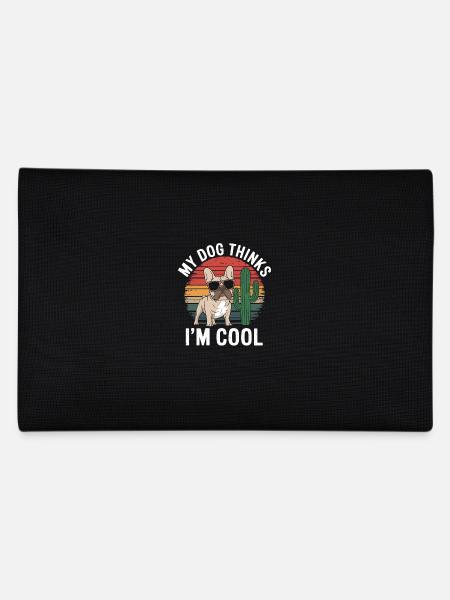 French Bulldog My Dog Thinks I'm Cool - Pencil Case - black - Back