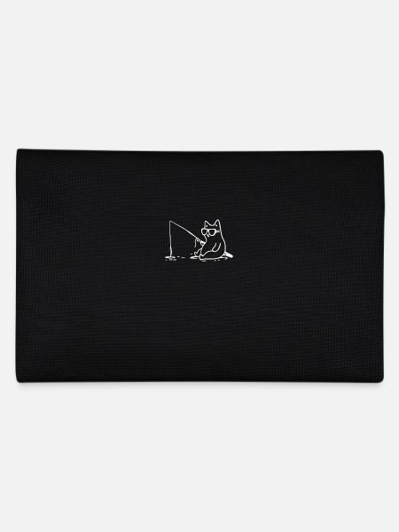 Cat with sunglasses fishing - Pencil Case - black - Back