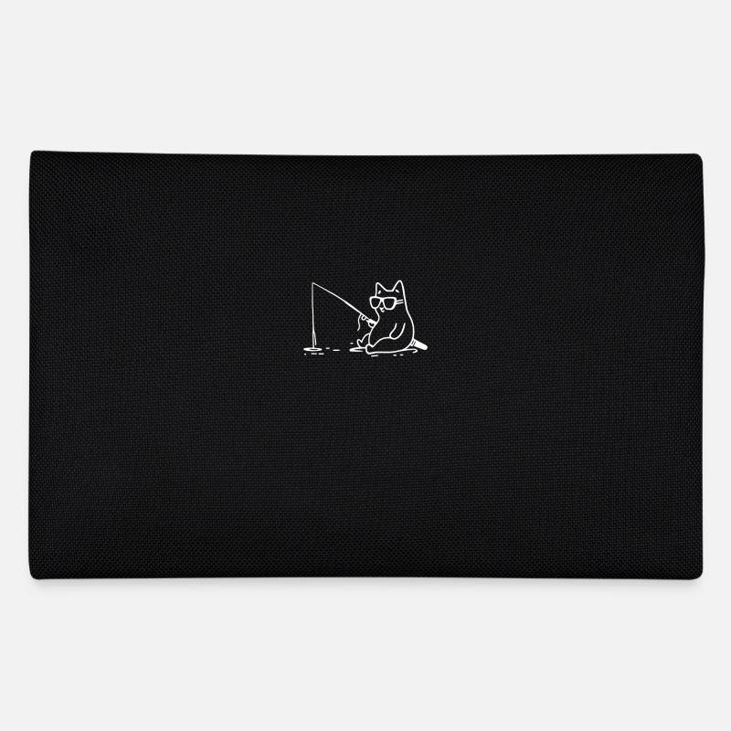 Katze Mit Sonnenbrille Beim Angeln Federtasche