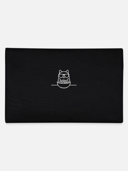 Cat with sunglasses and cereal - Pencil Case - black - Back