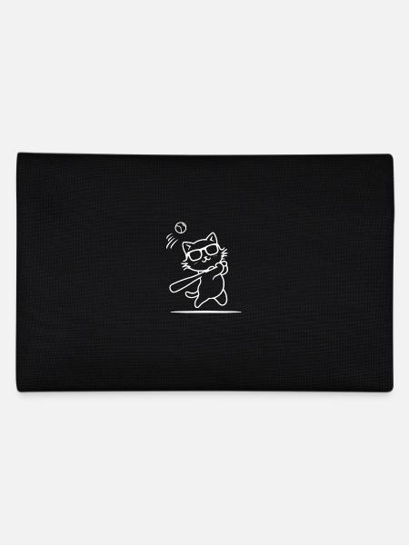 Chat avec des lunettes de soleil jouant au baseball - Trousse - noir - Dos