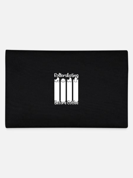 Roller Skating Roller Skating Before Coffee Gift - Pencil Case - black - Back
