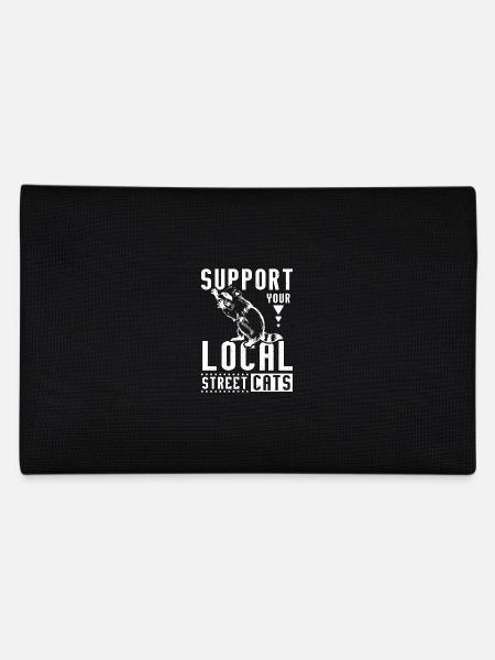 Support your local street cats raccoon - Pencil Case - black - Back