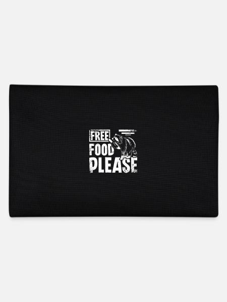 Free food please raccoon - Pencil Case - black - Back