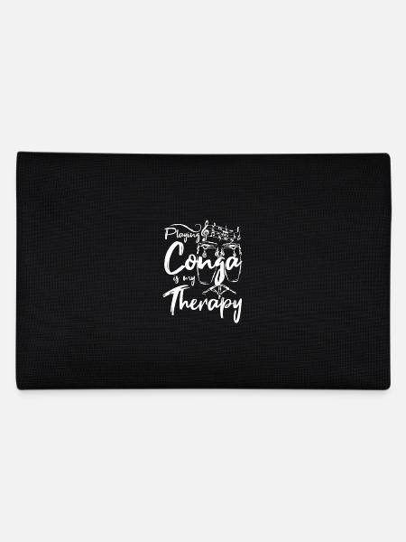 Playing Conga is my therapy - Federtasche - Schwarz - Hinten