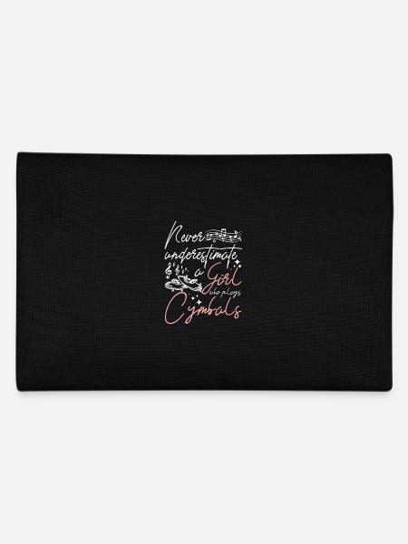 Never underestimate a girl who plays cymbals - Pencil Case - black - Back