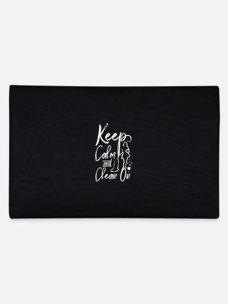 Housekeeper keep calm and clean on - Pencil Case - black - Back