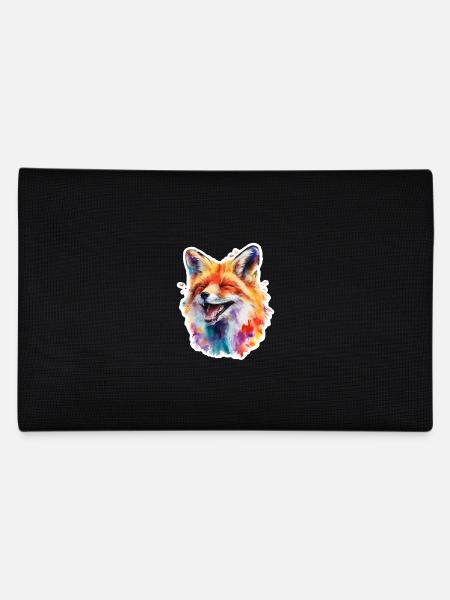 Bunter Fuchs in Aquarell - Federtasche - Schwarz - Hinten