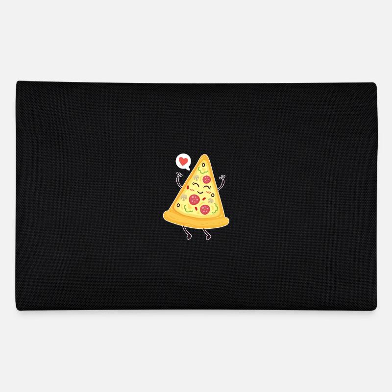 Pizza - PizzastĂŒck Figur mit Herz sĂŒĂes Geschenk - Federtasche - Schwarz