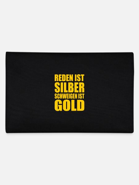 reden ist silber schweigen ist gold - Federtasche - Schwarz - Hinten