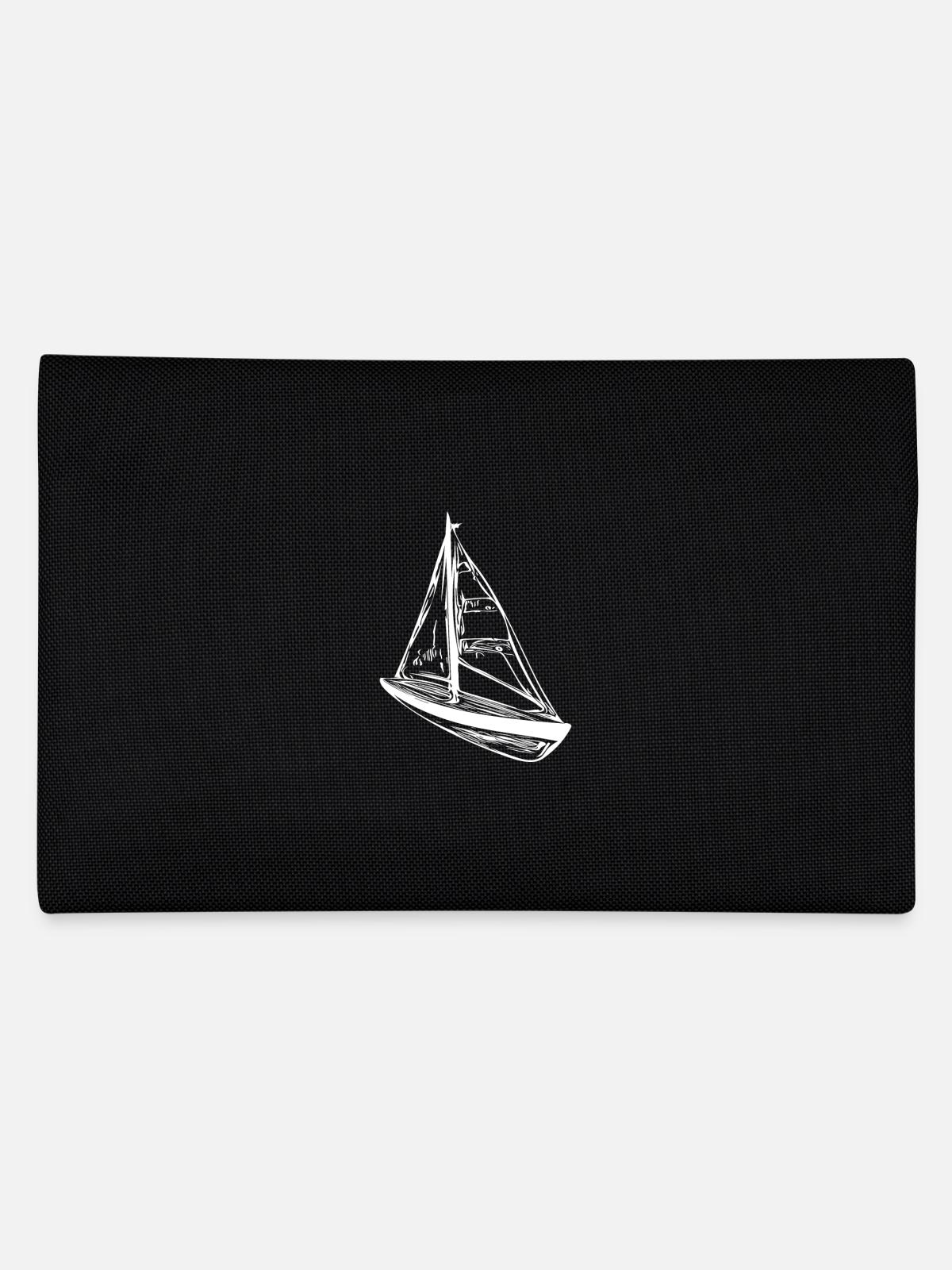 Small sailboat with sails - Pencil Case - black - Back