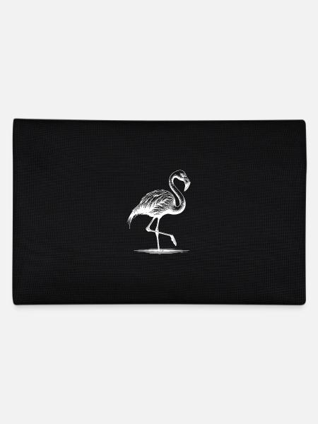 Handsome flamingo standing on one leg - Pencil Case - black - Back