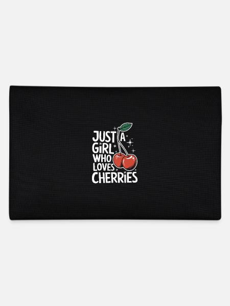 Cherries Cherries Fruits Food - Pencil Case - black - Back