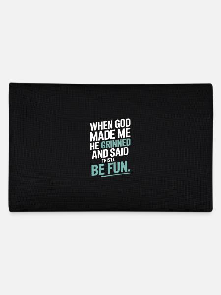 When God made me, he grinned! - Pencil Case - black - Back