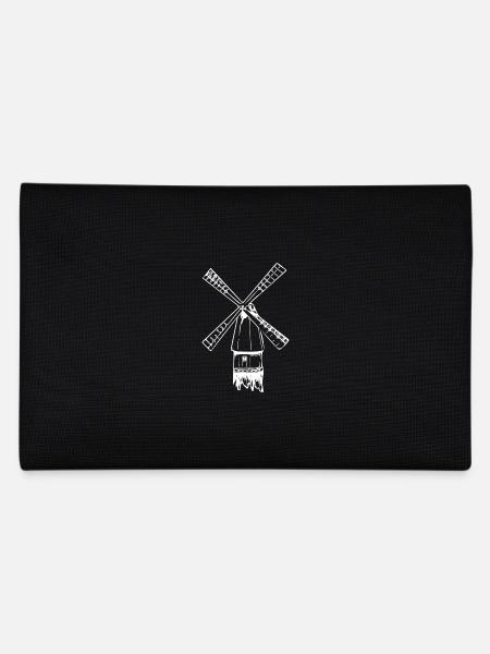 Vintage nostalgic windmill - Pencil Case - black - Back