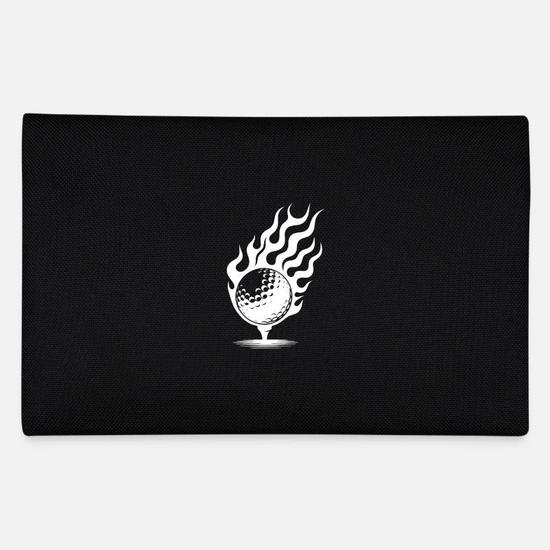 Balle De Golf Sur Tee Burning Fire Flames Style Trousse