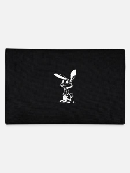 Cute rabbit with big eyes and ears - Pencil Case - black - Back