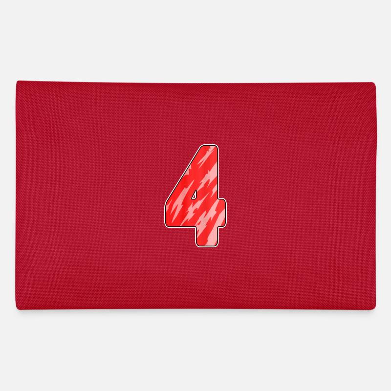 4 - Vier Zahl Nummer Muster Rot Federtasche