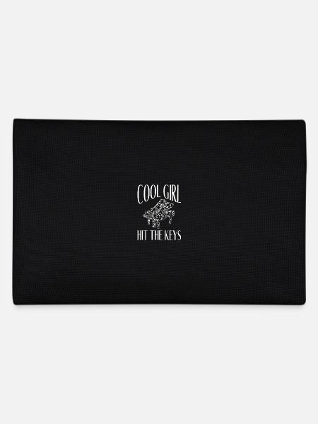 Piano Musician Cool Girl Hit The Keys Piano - Pencil Case - black - Back