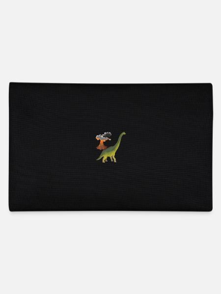 Dino and volcano - Pencil Case - black - Back