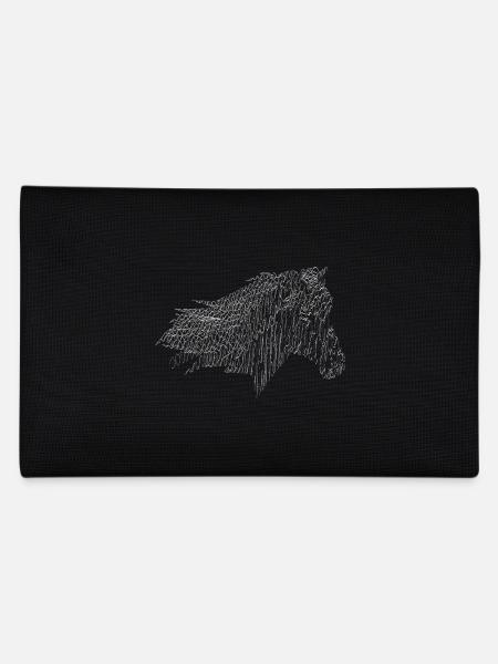 Pferd Schraffur Design Weiß - Federtasche - Schwarz - Hinten