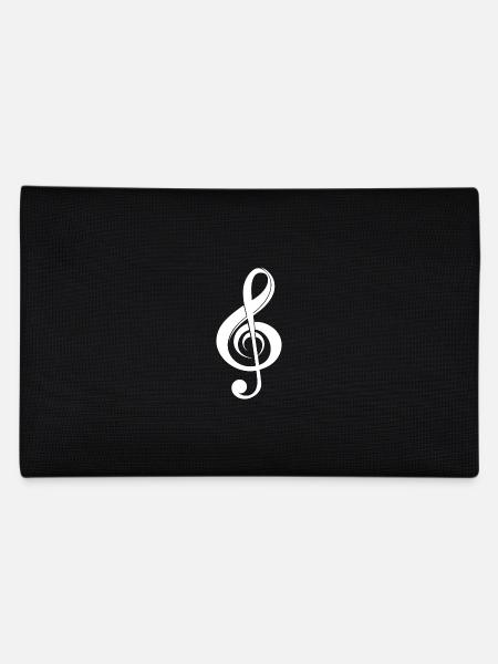 Curved Music Clef - Pencil Case - black - Back