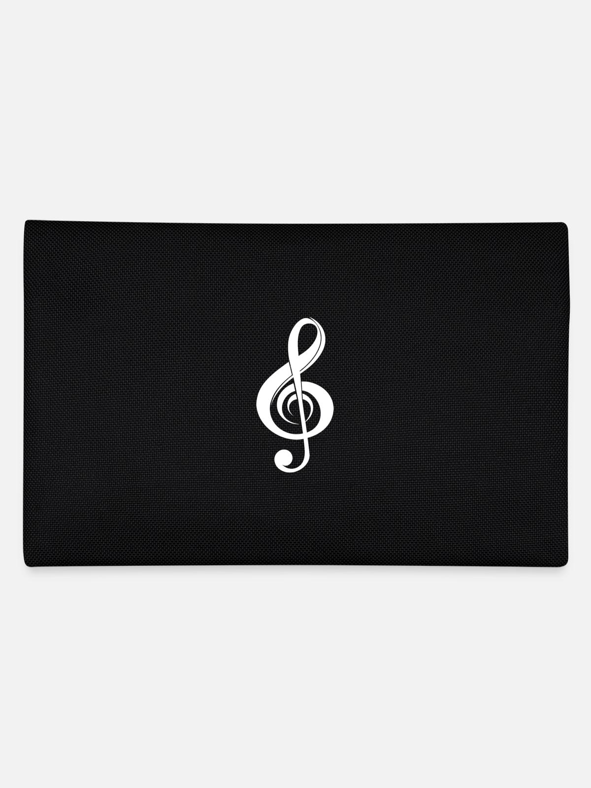 Curved Music Clef - Pencil Case - black - Back