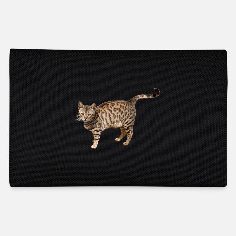 Eine Straßen Hauskatze die aussieht wie Leopard Federtasche