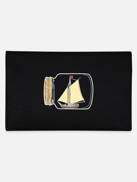 Voilier, Marin, Nautique, Côte, Yacht, Bateau - Trousse - noir - Dos