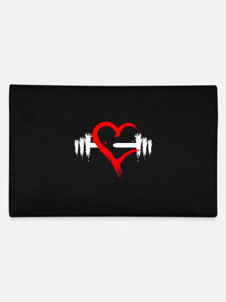 Dumbbell with heart - Pencil Case - black - Back
