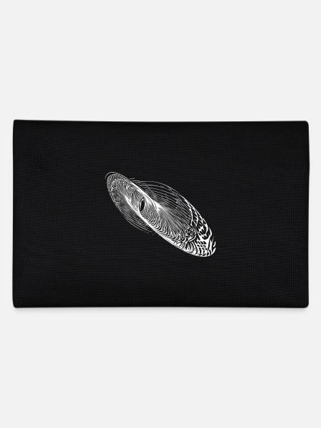 Abstrakte Schwingung Form Ellipse - Federtasche - Schwarz - Hinten