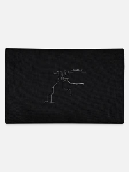 Leiterbahnen in weiß - Federtasche - Schwarz - Hinten