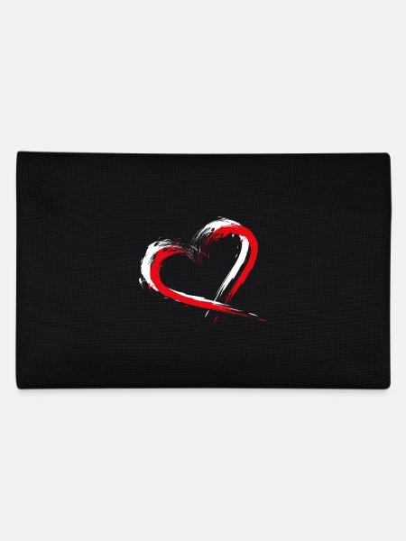 Heart brush Flag of Turkey flag colors vector - Pencil Case - black - Back