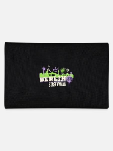 Berlin Skyline City Germany Graffiti Art - Pencil Case - black - Back