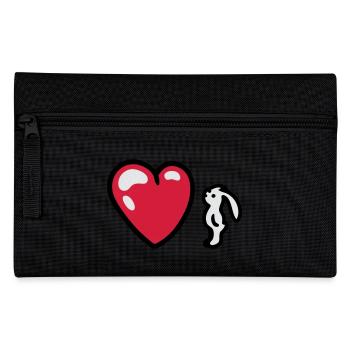 Lapin avec le coeur 3 - Trousse - noir - Devant