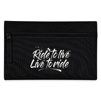 Ride to live - Live to ride Motorrad T-Shirt - Federtasche - Schwarz - Vorne
