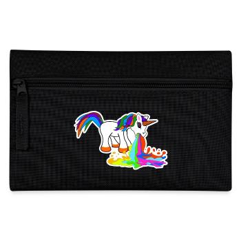 Süß Kotzendes Einhorn Geburtstag Pferd Geschenk - Federtasche - Schwarz - Vorne