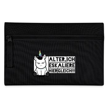 Einhorn - ...Ich eskaliere hier gleich - Federtasche - Schwarz - Vorne