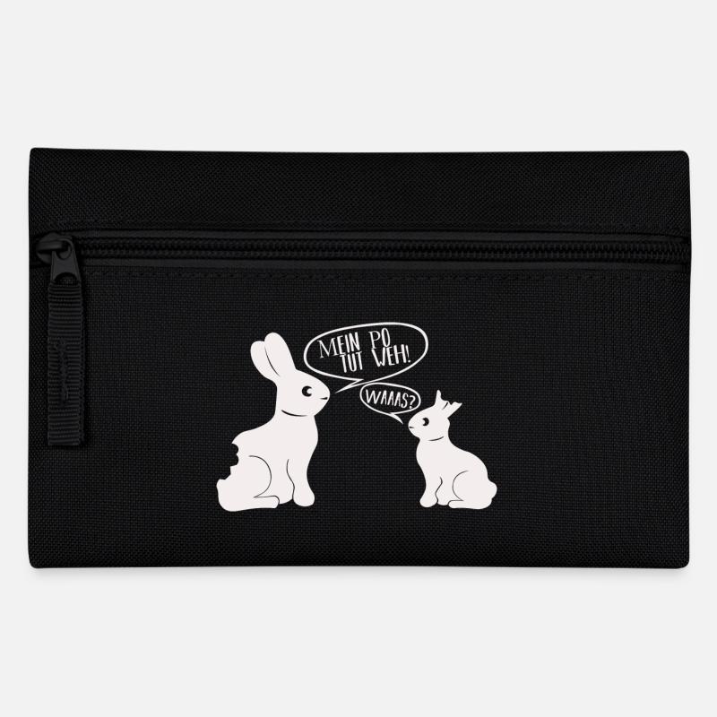 Hase mein Po tut weh! Oster Geschenk Hasi - Federtasche - Schwarz