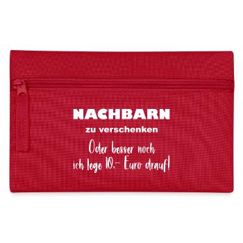 Nachbarschaft - Nachbarn zu verschenken - Federtasche - Rot - Vorne