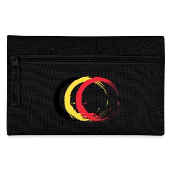 Circle brush Belgium flag flag design colors - Pencil Case - black - Front