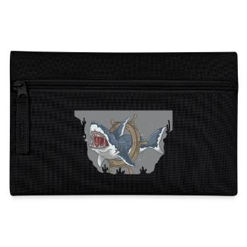 Tiefseehai-Navigationsillustration - Federtasche - Schwarz - Vorne