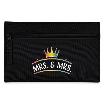 Regenbogen MRS and MRS lesbisch hochzeit white - Federtasche - Schwarz - Vorne