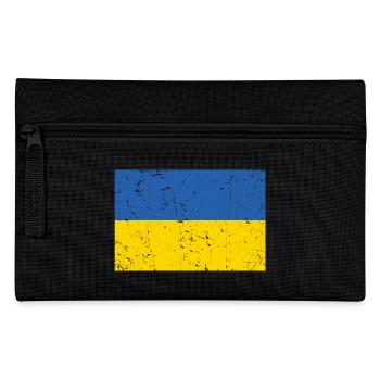 Ukraine Flagge Distressed - Federtasche - Schwarz - Vorne