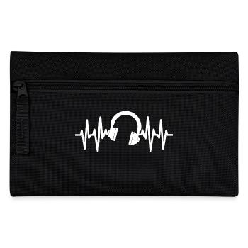 Kopfhörer Musik Herzschlag - Federtasche - Schwarz - Vorne
