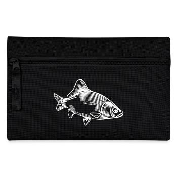 Vintage Karpfen - grimmiger Karpfenfisch - Federtasche - Schwarz - Vorne