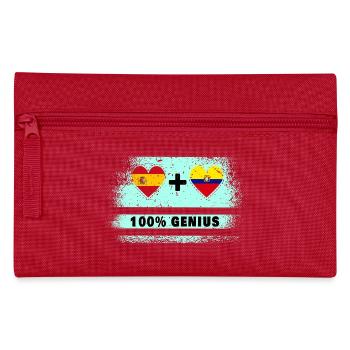 Spanien und Ecuador Flagge 100% genial - Federtasche - Rot - Vorne